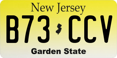 NJ license plate B73CCV