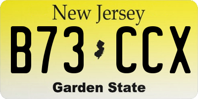NJ license plate B73CCX