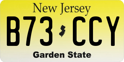 NJ license plate B73CCY