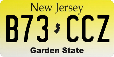 NJ license plate B73CCZ