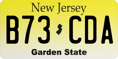 NJ license plate B73CDA