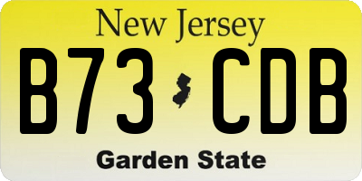 NJ license plate B73CDB