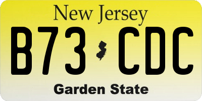 NJ license plate B73CDC