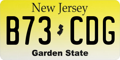NJ license plate B73CDG