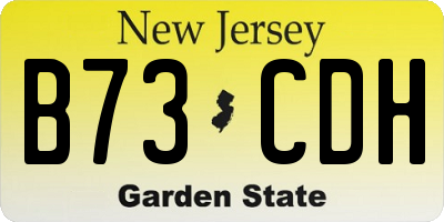 NJ license plate B73CDH