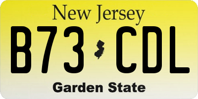 NJ license plate B73CDL