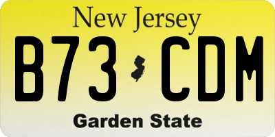 NJ license plate B73CDM