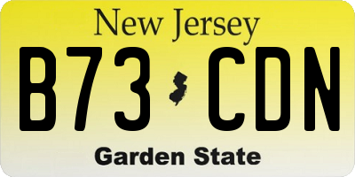 NJ license plate B73CDN