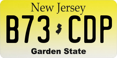 NJ license plate B73CDP