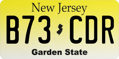 NJ license plate B73CDR