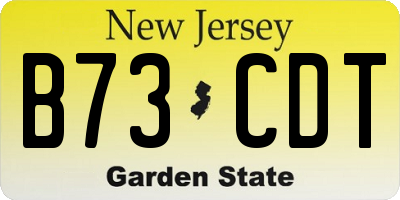 NJ license plate B73CDT