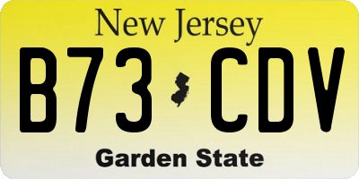 NJ license plate B73CDV