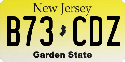NJ license plate B73CDZ