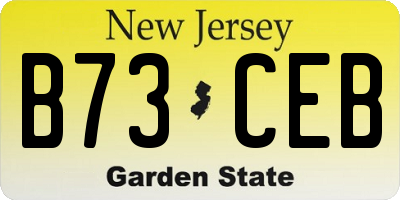 NJ license plate B73CEB