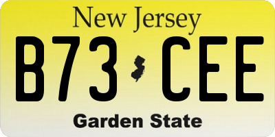 NJ license plate B73CEE