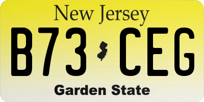 NJ license plate B73CEG