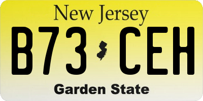 NJ license plate B73CEH