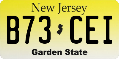 NJ license plate B73CEI