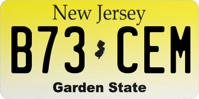 NJ license plate B73CEM