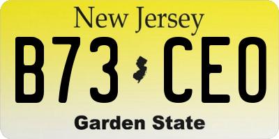 NJ license plate B73CEO