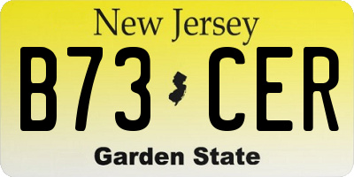 NJ license plate B73CER