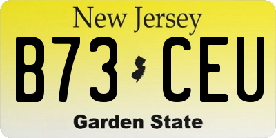 NJ license plate B73CEU