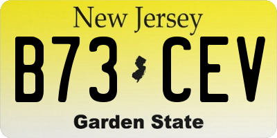NJ license plate B73CEV