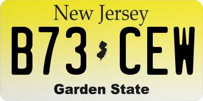 NJ license plate B73CEW