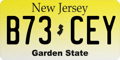 NJ license plate B73CEY