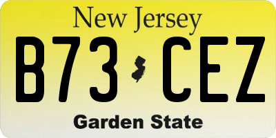 NJ license plate B73CEZ