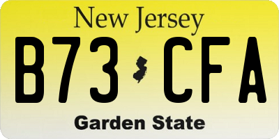 NJ license plate B73CFA