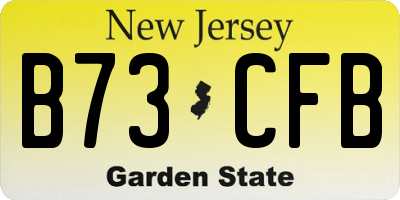 NJ license plate B73CFB