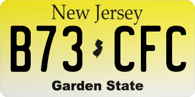 NJ license plate B73CFC