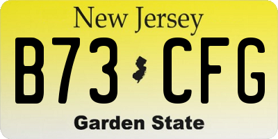 NJ license plate B73CFG