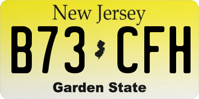 NJ license plate B73CFH