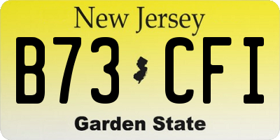 NJ license plate B73CFI