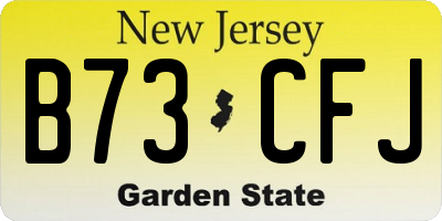 NJ license plate B73CFJ