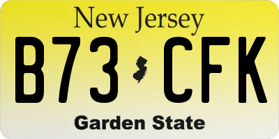 NJ license plate B73CFK