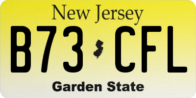 NJ license plate B73CFL