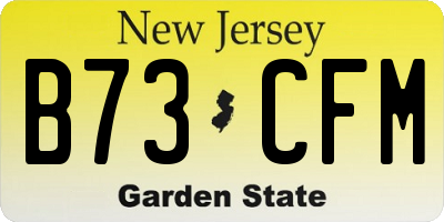 NJ license plate B73CFM