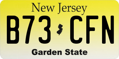 NJ license plate B73CFN