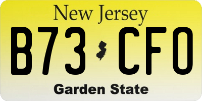NJ license plate B73CFO