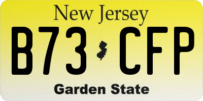 NJ license plate B73CFP