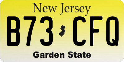 NJ license plate B73CFQ