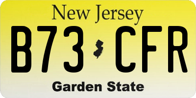 NJ license plate B73CFR