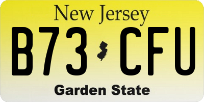 NJ license plate B73CFU