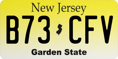 NJ license plate B73CFV