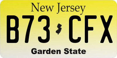 NJ license plate B73CFX
