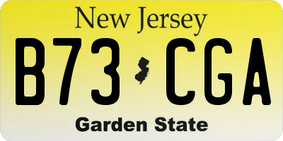 NJ license plate B73CGA