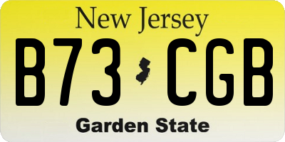 NJ license plate B73CGB